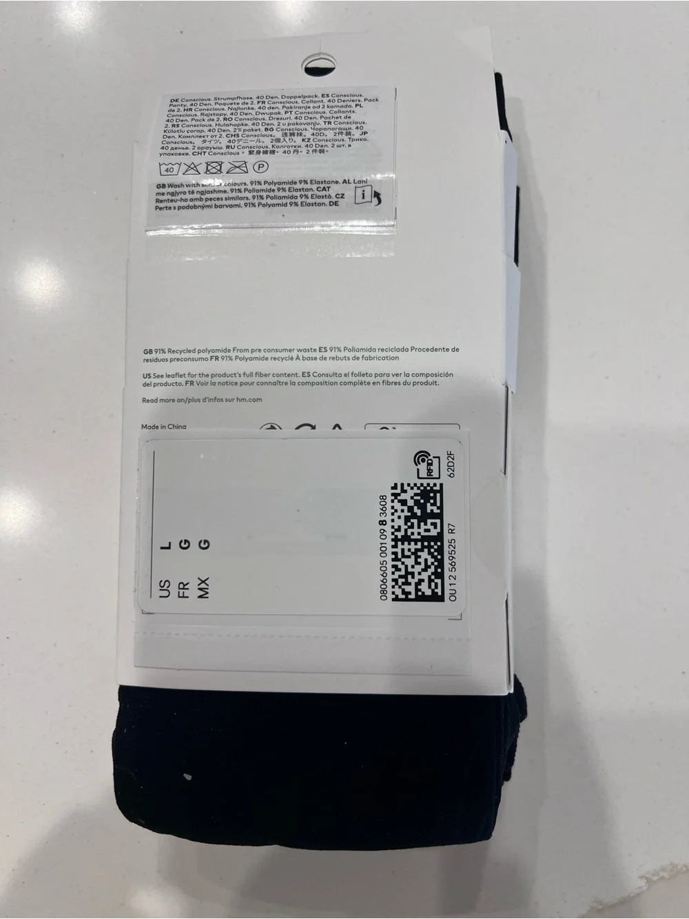 H&M Black Conscious Choice 2-Pack Tights